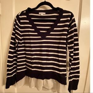 New York & Company Striped V-Neck long Sweater🌹